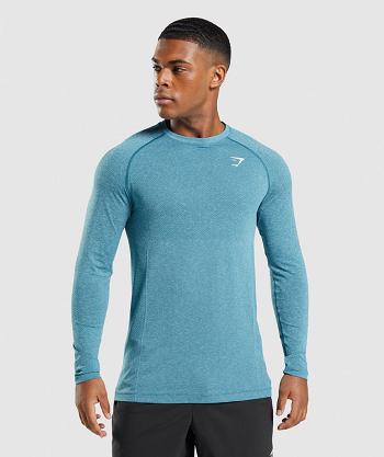 Long Sleeve Gymshark Vital Seamless Light Hombre Turquesa | CO 3508AHK